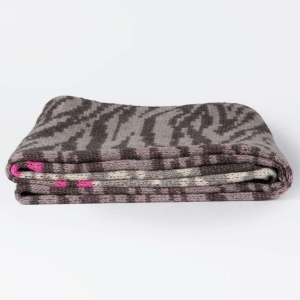 Animal Print Scarf - Grey & Pink